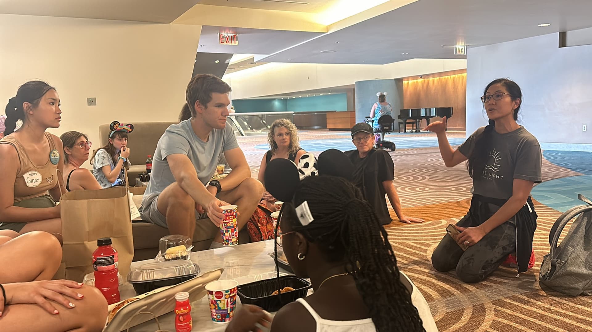 Mentors and students in a mentoring session at Disney's Imagination Campus