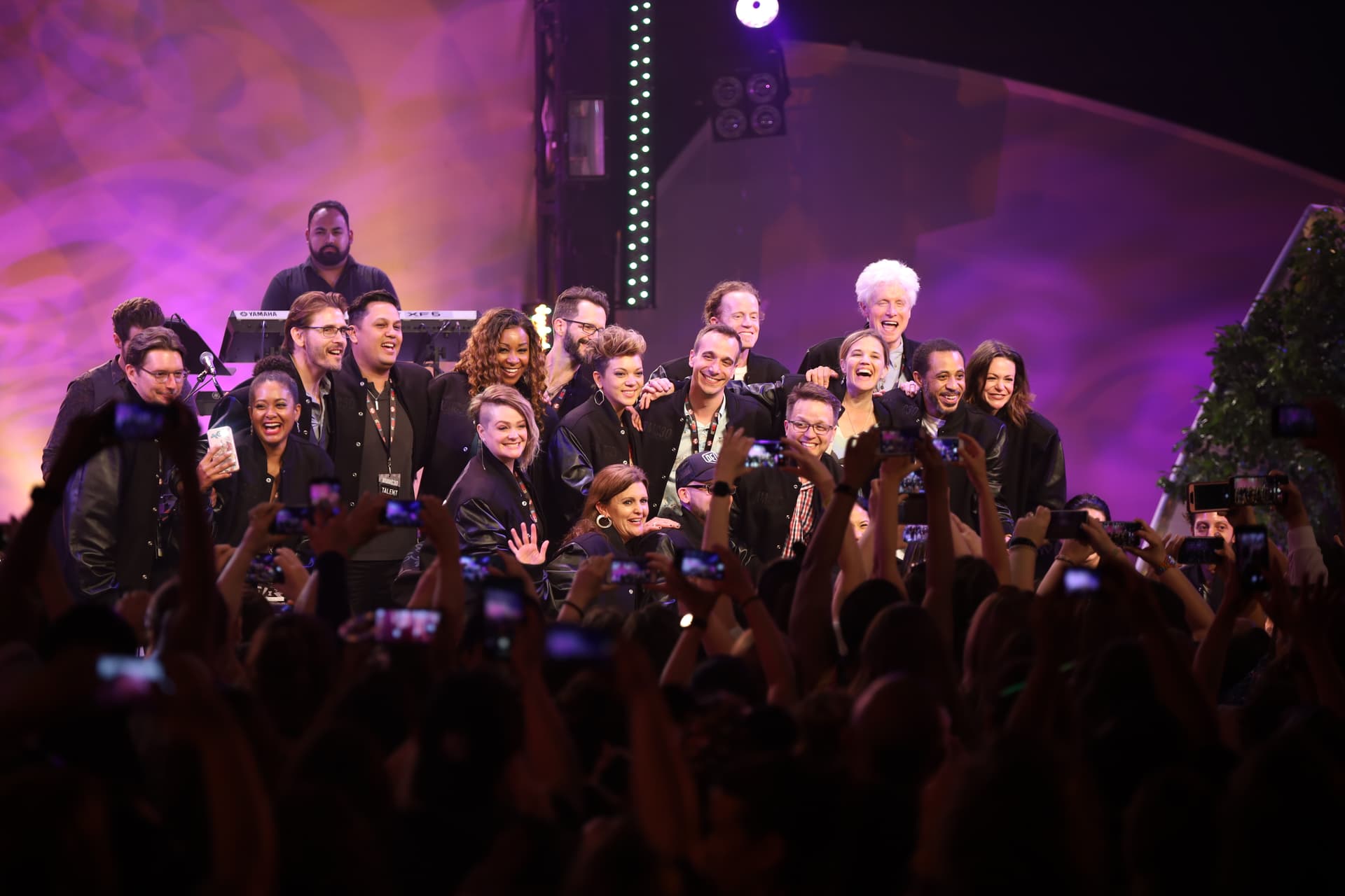 Mouseketeers in matching MMC30 black jackets at the 30th-anniversary reunion